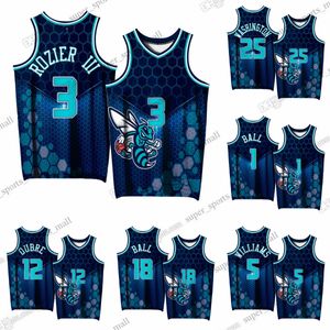 Camisetas de baloncesto con impresión digital personalizada 20 Gordon 3 Terry Hayward Rozier III 12 Kelly 24 Mason Oubre Jr. Plumlee 1 LaMelo 5 Mark Williams Ball 2 James 25 P.J. Bouknight