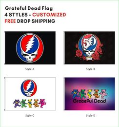 Aangepaste digitale print Populaire Grateful Dead Dancing Bears Vlag 3x5 Voeten Indoor outdoor Rock Banner Decoratieve huisvlaggen Banner7106447032