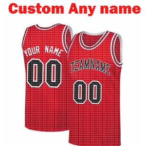 Custom DIY Design Chicago Any Number Jersey 00 Mesh Basketball Sweatshirt Gepersonaliseerde Stiksele Team Naam en Numbe Red White Black Sales 99