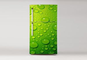 Aangepaste doe -het -zelf vaatwasser Koelkast ZE Sticker Watedrop On Green voor keukendecoratie Art Koelkast Deur Cover Wallpaper T2006103315624