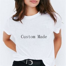 Camiseta personalizada DIY con tu PROPIO diseño, imagen de marca, camiseta blanca para hombres y mujeres, camiseta de talla grande, ropa 220615