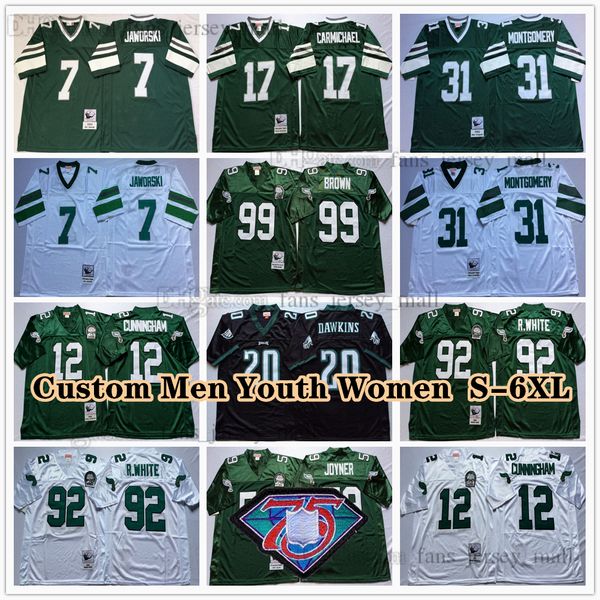 Custom DIY Vintage 92 Reggie White 1964 Maillots de football 60 Chuck Bednarik 15 Steve Van Buren 99 Jerome Borwn 5 Donovan McNabb 36 Brian Westbrook 7 Ron Jaworski