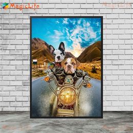 Póster de perro personalizado, animales domésticos, cuadro sobre lienzo para pared de la Edad Media, cuadros para decoración para sala de estar, carteles sin marco 220614