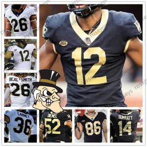 Custom Wake Forest Demon Deacons 2019 Football Any Number Name White Black 12 Jamie Newman 2 Kendall Hinton 36 Cade Carney Jersey 4XL