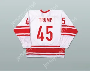 Custom Donald Trump 45 CCCP Team Russian White Hockey Jersey Fake News Top Top Stitted Stitted Stitted Stitched