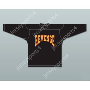 Aangepaste DRAKE REVENGE ZOMER ZESTIEN ZWARTE HOCKEY JERSEY NIEUWE Top gestikt S-M-L-XL-XXL-3XL-4XL-5XL-6XL