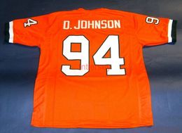 JERSEY PERSONNALISÉ DWAYNE JOHNSON MIAMI HURRICANES Coudre n’importe quel numéro de nom