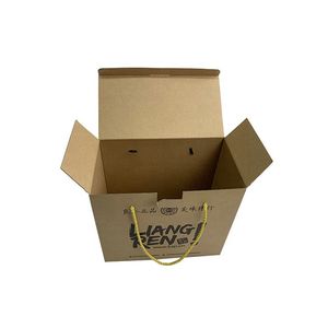 Boîte en carton ondulé d'emballage de fruits de mer à 3 plis avec flûte électronique personnalisée avec poignée en pp