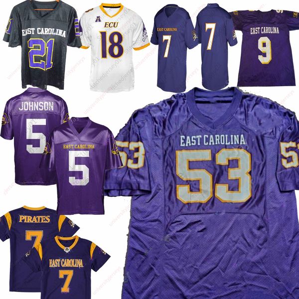 Custom East Carolina Pirates 18 Swindell 36 Thrift 11 Blake Proehl 12 Holton Ahlers ECU Hommes Femmes Jeunes Football cousu Jersey