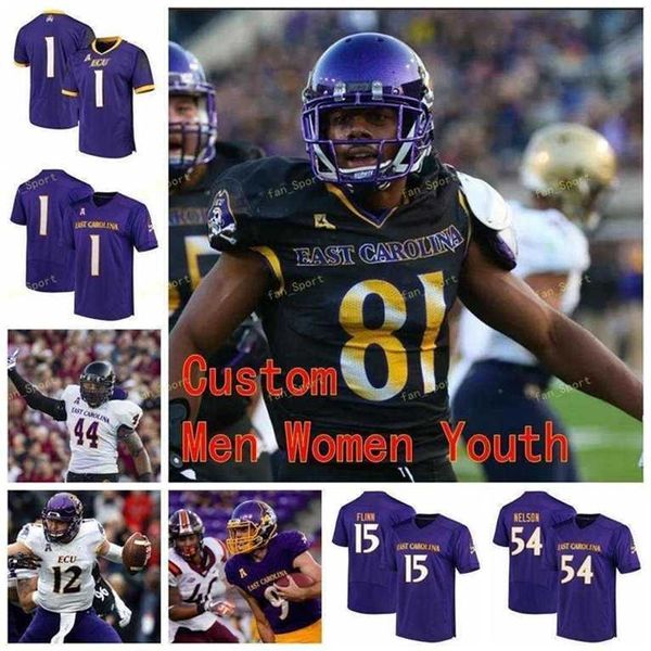 Custom East Carolina Pirates College Football Jerseys 16 Robert Farris 17 Dwayne Harris 18 Norman Swindell 22 Tyler Snead Hombres Mujeres Cosido