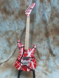 Aangepaste elektrische gitaar 5150 gestreept, Eddie Van Halen, essenhouten body, hoge kwaliteit