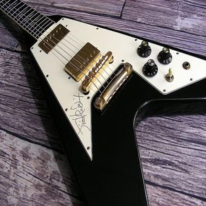 Guitarra eléctrica personalizada JimiHendrix Hall of Fame Black Flying V Electric Guitar7176199