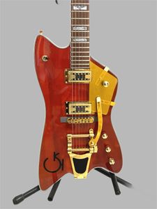 Chaud 6199TW Billy Bo Jupiter Fire spécial rouge guitare électrique or B700 Tremolo pont peut être personnalisé