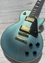 Aangepaste elektrische gitaar, Pelham Karsten, All-Blue, Gold Accessories en Tuner, Lightning Pack