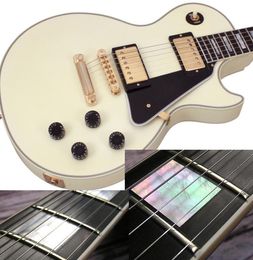 Guitarra eléctrica personalizada Vintage blancos diaponía de ébano Mother of Pearl Inlay Bindingcover trets end1281615