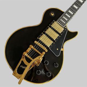 Guitare électronique personnalisée Black Gold Hardware 22 Freight Hot Selling Sound de haute qualité Good Spot Expédition rapide