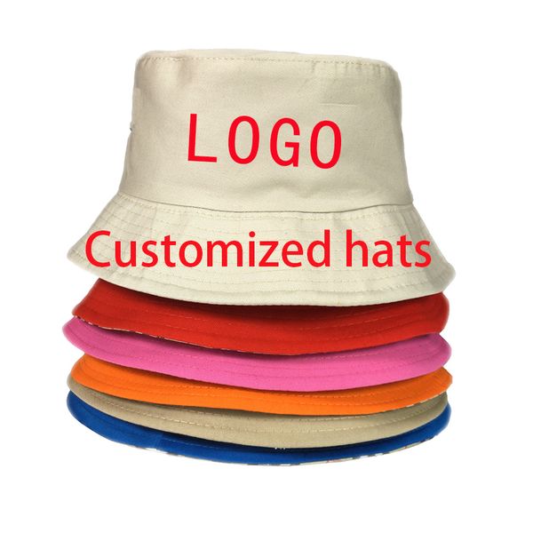Casquette de pêche unisexe multicolore avec logo brodé personnalisé, chapeau seau de pêcheur