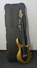 Custom Ernie Ball Music Man John Petrucci Majesty Gold Mine Black Center Guitarra eléctrica Puente trémolo Pastillas activas 9V Bat7684382