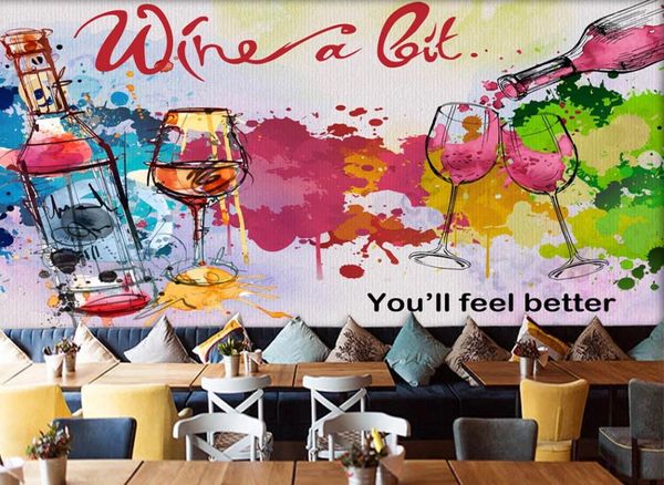 Papel tapiz de estilo europeo personalizado, mural 3d de vino, pintura de fondo de pared 3D, papeles tapiz decoración del hogar, papel tapiz 3 d para paredes