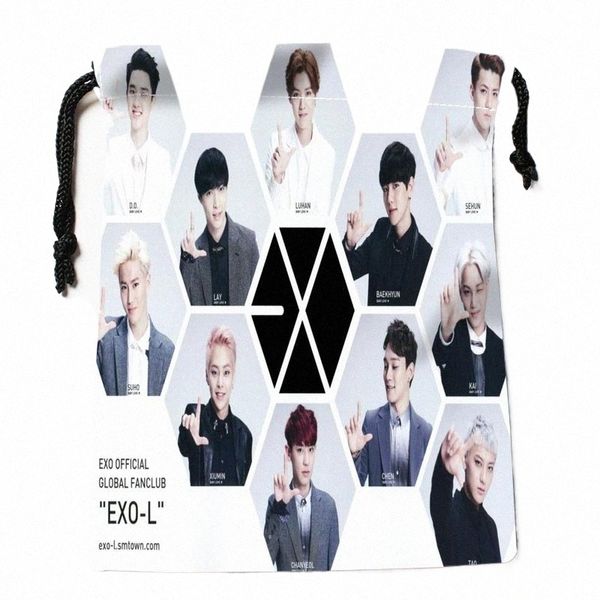 Sacs à cordon personnalisés EXO Sacs-cadeaux imprimés personnalisés Plus de taille 18 * 22cm Sacs de type Compri G1IL #