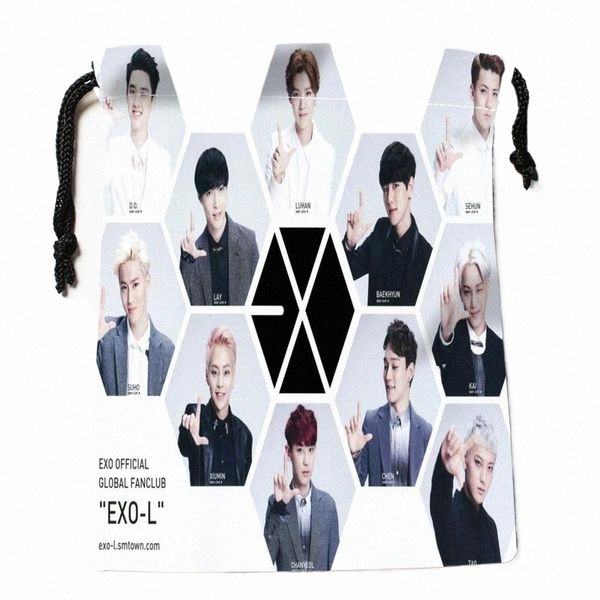 Sacs à cordon EXO personnalisés Sacs-cadeaux imprimés personnalisés plus taille 18 * 22cm compri sacs de type o3aq #