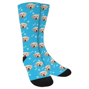 Chaussettes avec photo de visage personnalisées - Imprimez votre photo de chat de chien, photo - Meilleurs cadeaux personnalisés de chaussettes d'équipage drôles pour hommes et femmes