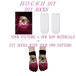 Calcetines de algodón directos de fábrica personalizados divertidos casuales tobillo bajo DIY gato perro paisaje retrato 3D impreso calcetín mujeres hombres unisex 220707