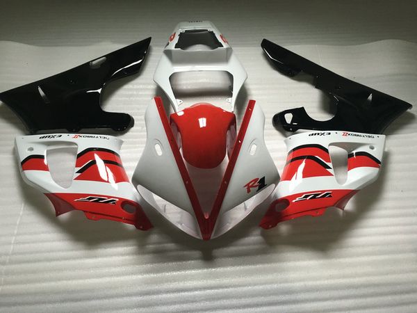 Kit de cuerpo de carenado personalizado para YAMAHA YZFR1 YZF R1 1998 1999 YZR1000 R1 98 99 ABS Rojo blanco Carenados de carrocería + regalos YS01