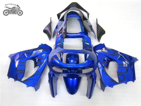 Kits de carenado personalizados para KAWASAKI 1998 1999 Ninja ZX9R negro llamas azul motocicleta piezas de carenados chinos 98 99 ZX-9R ZX 9R