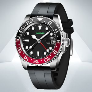 Reloj mecánico personalizado de marca famosa para hombres, relojes automáticos de goma deportivos de moda, diseño clásico de lujo, movimiento de reloj, espejo de zafiro, relojes de pulsera de diseñador