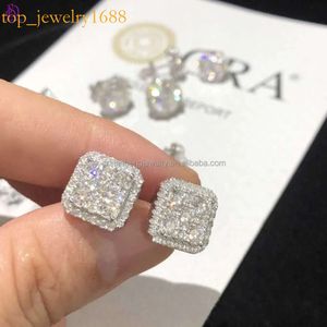 Aangepaste mode Finey Sieraden Sterling Sier Earrings Ice Out VVS Moissanite Diamond Earring For Woman