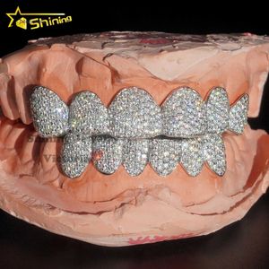 Joyería de hip hop de moda personalizada 925 STERLING SILE ICED OUT VVS Diamond de corte redondo Moissanite Grillz para hombre