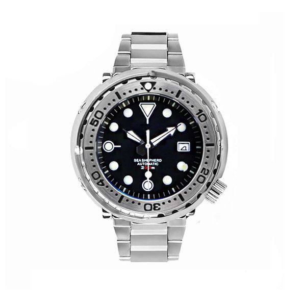 Moda personalizada Bajo Moq Cristal de zafiro 20Atm C3 Esfera a todo color Atún Enlatado Mecánico Buceo automático Reloj hombre en venta