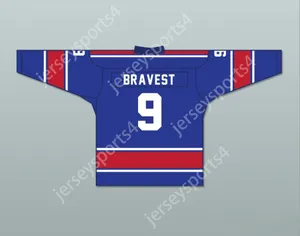Aangepaste FDNY Bravest 9 Blue Tie Down Hockey Jersey Top gestikt S-M-L-XL-XXL-3XL-4XL-5XL-6XL