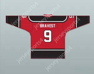 Aangepaste FDNY Bravest 9 Red Hockey Jersey Design 2 met patch gestikt S-M-L-XL-XXL-3XL-4XL-5XL-6XL
