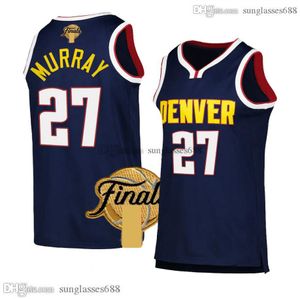 Jerseys Jokic Murray Jr. Porter Gordon Caldwell Pop-Brown Finals Witte en blauwe basketbalshirts voor heren en dames voor kinderen