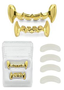 Fix sur mesure 18 carats en or dents hip hop plaqués Grillz Caps inférieur inférieur Grill Vampire dents 2842510