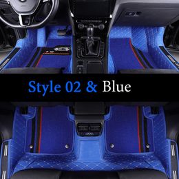 Tapis de sol de voiture en cuir artificiel sur mesure pour la plupart des modèles de voiture, ensemble complet de tapis avec logo de marque, accessoires d'intérieur, coussin de protection