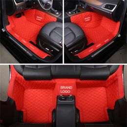 Accessoires de voiture sur mesure Tapis de voiture en cuir PU imperméable Matériau respectueux de l'environnement pour une vaste gamme de véhicules Ensemble complet de tapis avec logo Desig319p