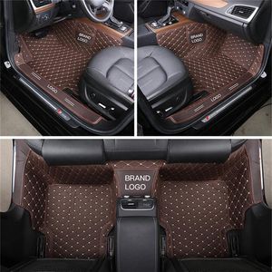 Accessoires de voiture sur mesure Tapis de voiture en cuir PU imperméable Matériau respectueux de l'environnement pour une vaste gamme de véhicules Ensemble complet de tapis avec logo Desig268l