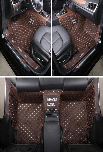 Accessoires de voiture sur mesure, tapis de voiture imperméable en cuir PU, matériau écologique pour une vaste gamme de véhicules, tapis complet avec logo Desig2591545