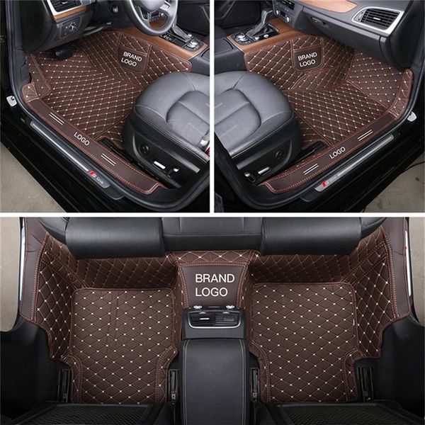 Accesorios de coche de ajuste personalizado, alfombrilla de coche impermeable de cuero PU, Material respetuoso con el medio ambiente para gran parte del vehículo, juego completo de alfombras con Logo Desig293c