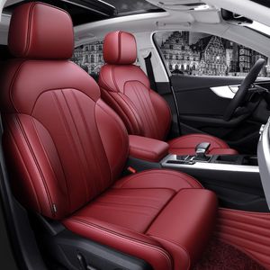 Op maat gemaakte auto -accessoires stoelhoezen voor 5 stoelen volledige set topkwaliteit leer specifiek voor Audi Q7 5 stoelen volledige dekking voor- en achterstoelen