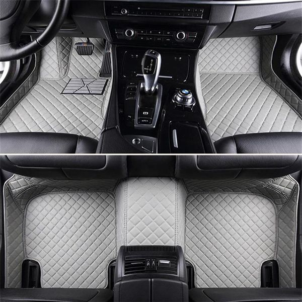 Tapis de sol de voiture sur mesure en cuir PU imperméable spécifique pour un vaste modèle de voiture et faire des tapis complets F22282w