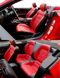 Ajuste personalizado para fundas de asiento de coche Mustang Convertible, juego completo de cobertura total de 360 grados, material de calidad duradero rodeado para Ford Mustang Convertible 2015-2022.