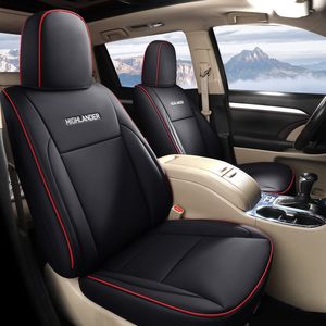 Aangepaste fit Full Set Car Seat Covers voor geselecteerde Toyota Highlander 2015 2015 2017 2018 Tweede rij 40/60 Split 5 stoelen Leathere