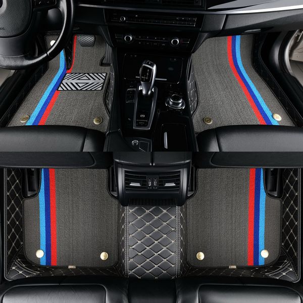 Tapis de sol de voiture en cuir sur mesure pour BMW M M1 M2 M3 M4 M5 M6 i3 i4 i7 i8 iX iX3 x7 X6 X5 X4 X3 X2 X1 Style de sol intérieur