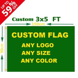 Impression de bannière volante 3x5 pi sur toute taille 100d Polyester Advertisor Decoration Copper Gommets 240417