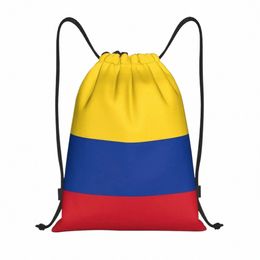 Drapeau personnalisé de la Colombie sacs à cordon femmes hommes sac à dos de rangement de sport léger 33I3 #