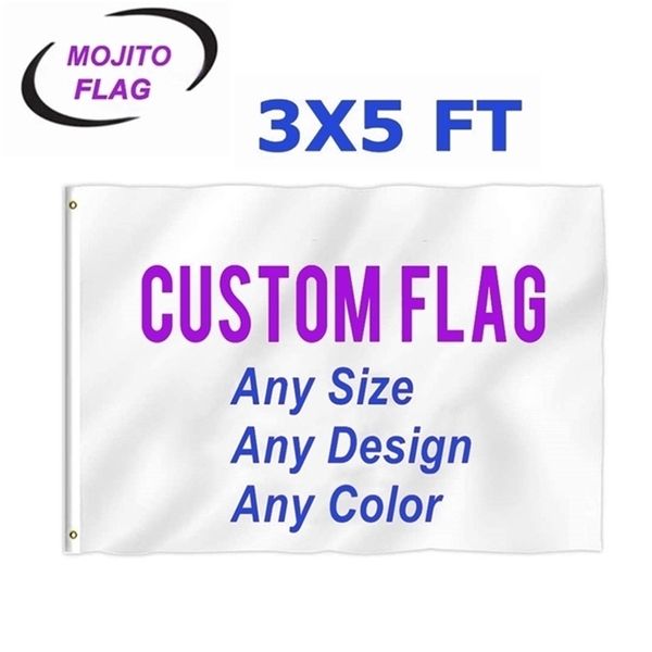 Bandera personalizada impresa 3x5ft 90x150cm banner Banderas Empresa de automóviles Publicidad Deportes Interior Club al aire libre Banner D220704